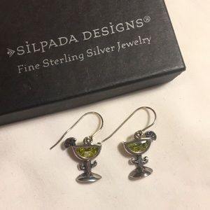 Silpada .925 Earrings Green Cactus Margarita